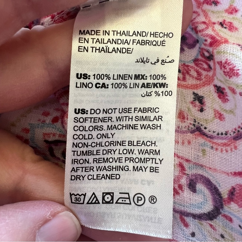 Chico’s Multicolor Scroll Print Linen Button Up &… - image 7